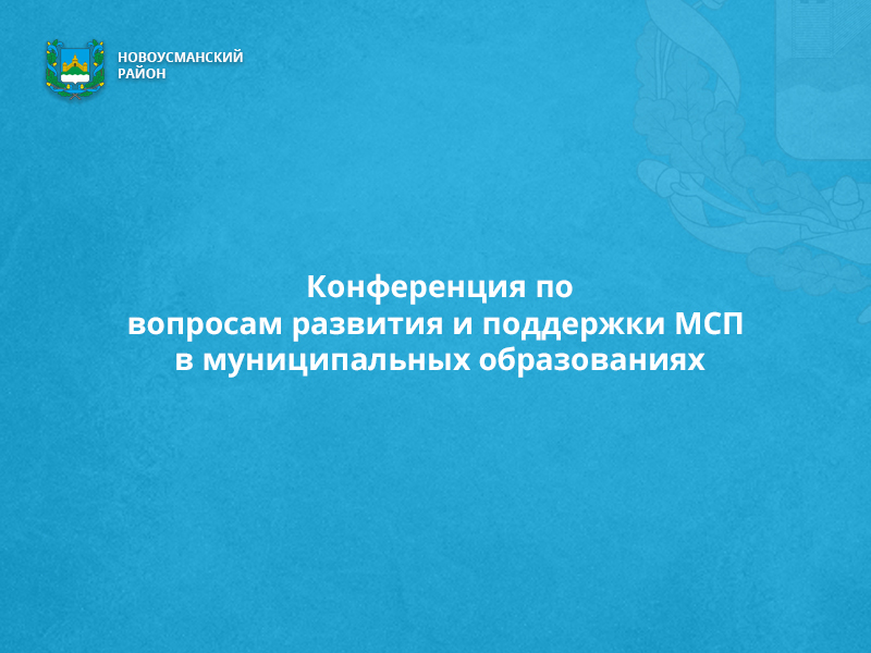 Конференция по вопросам развития и поддержки МСП в муниципальных образованиях.